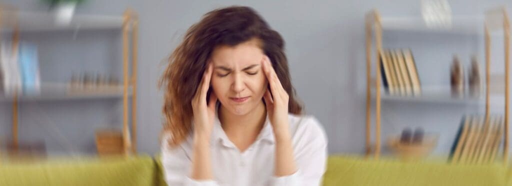 a woman suffering from vestibular issues